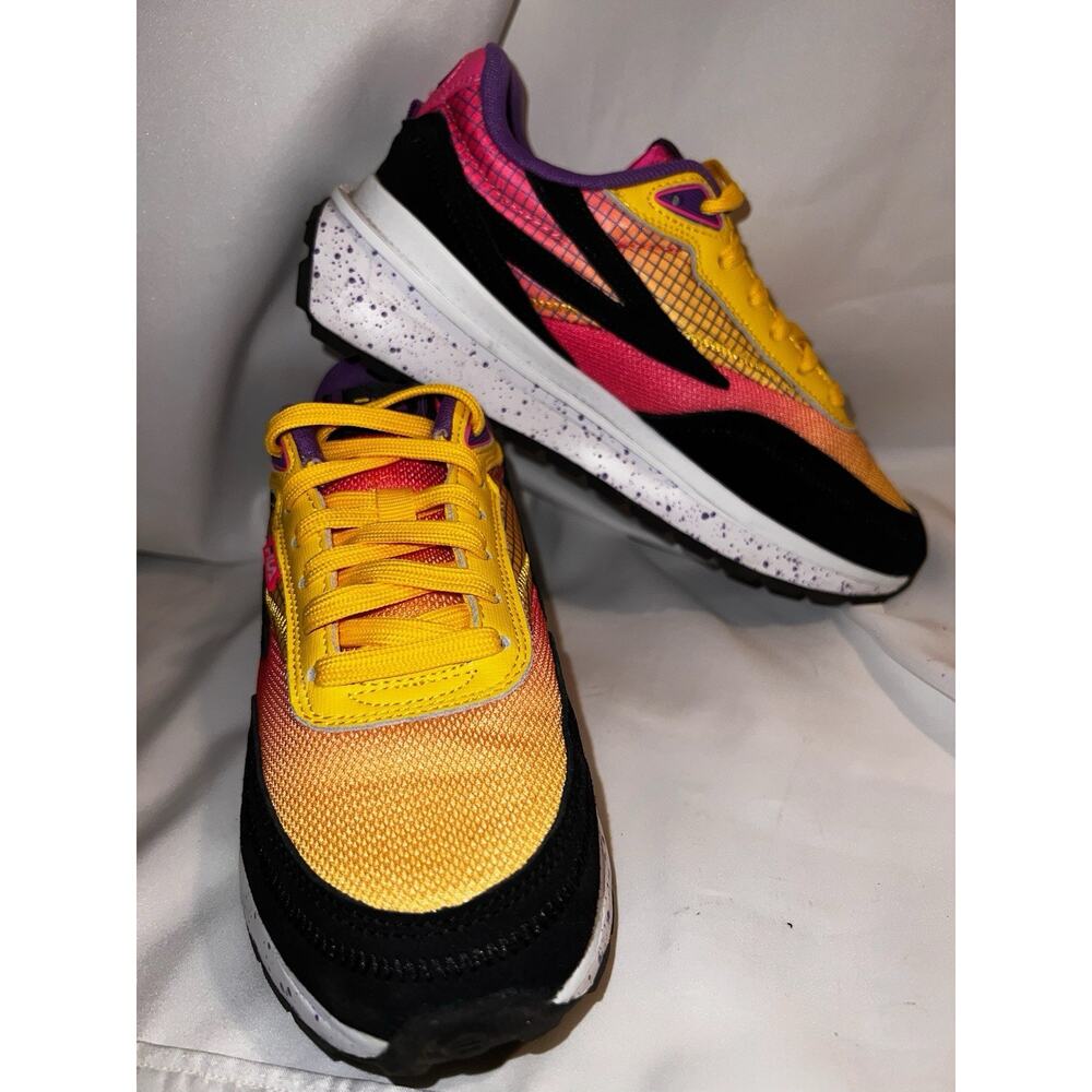 FILA SNEAKER WOMEN RENNO RUNNING LEMON KNOCKOUT PINK BLACK SUEDE SIZE 6.5